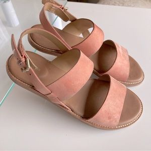 Pink Clarks Suede Sandals